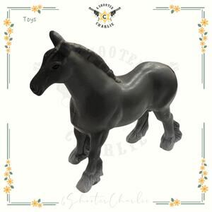 Funrise Clydesdale Grey Horse Toy Animal Figure 1988 Hard Plastic 3.25" Tall